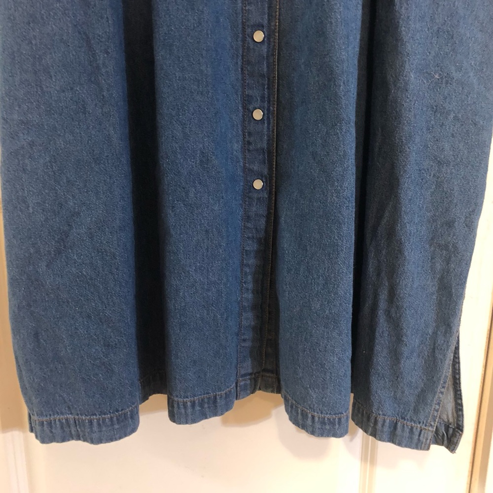 Roaman's Denim Midi Ruffle Front Dress 3X EUC - Host Pick 10/13/25 - Picture 6 of 16